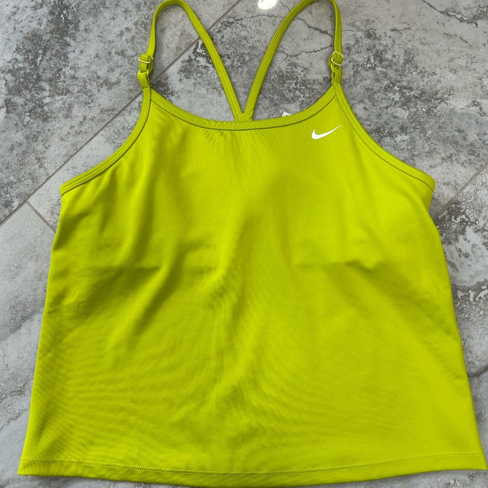Nike Tank Top Girls XL Neon Yellow Dri-Fit Breathable Sleeveless Running